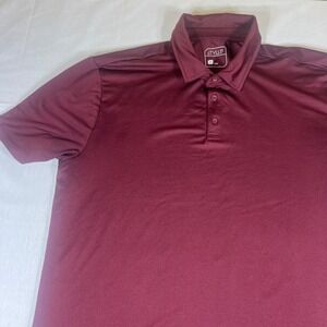 Stylus Mens XL Polo Shirt Burgundy Maroon Short Sleeve Performance Mesh Top